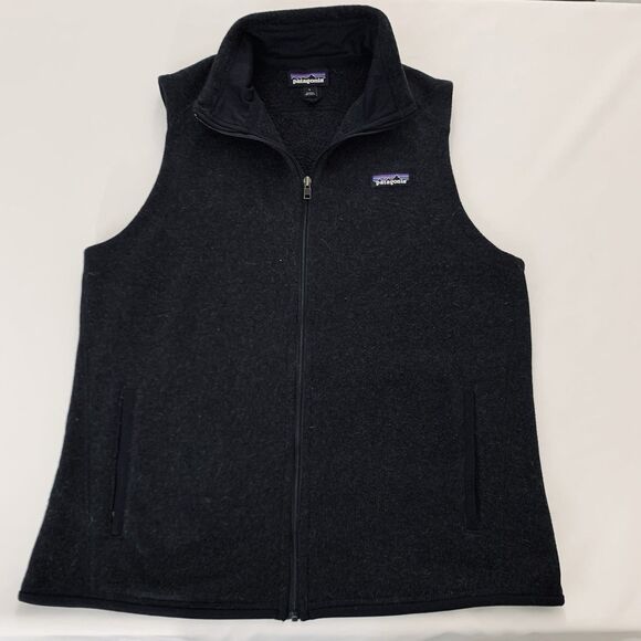 Patagonia Better Sweater Vest Women L Black Fleece Zip Jacket Outdoor Preppy - Picture 1 of 9